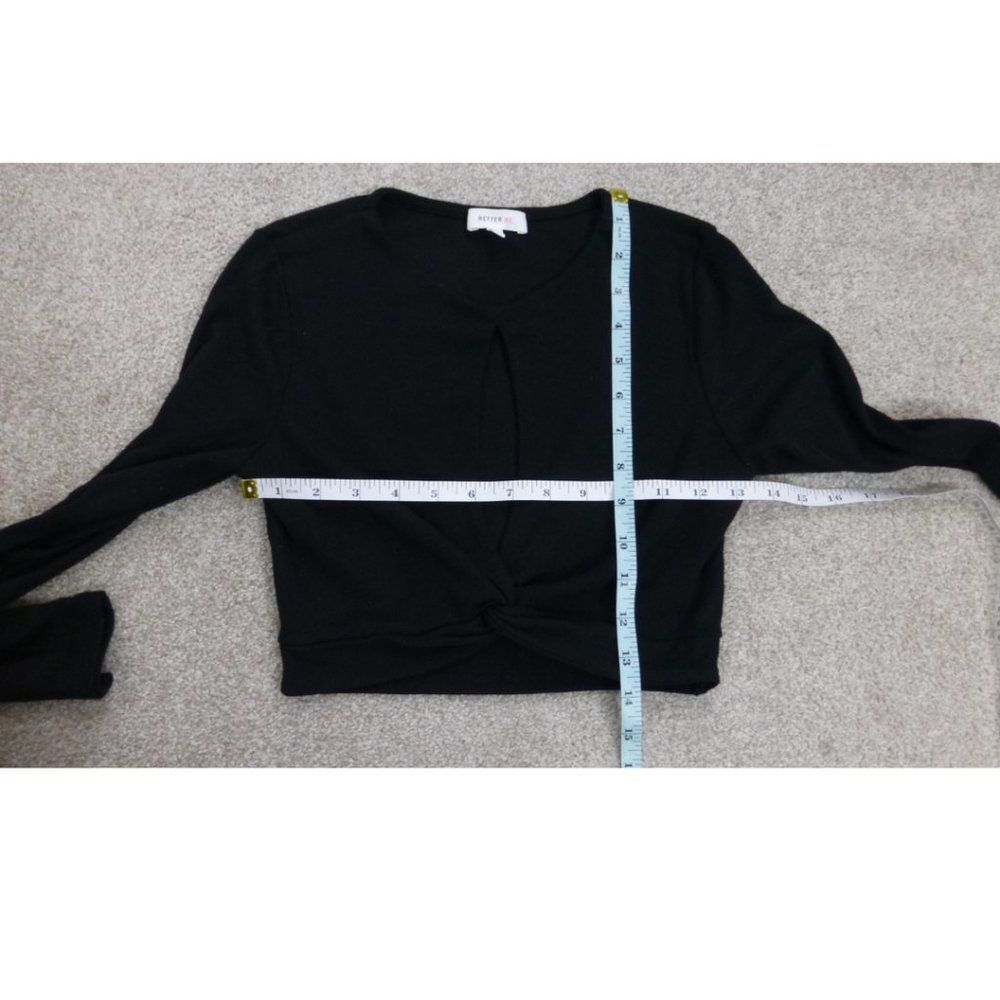 Better Be Black Long Sleeve Keyhole Crop Top - Picture 7 of 9